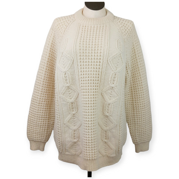 Cornel SZ L/XL VTG Hand Loomed Ireland Chunky Rory Gilmore Alternative Sweater - Picture 3 of 8